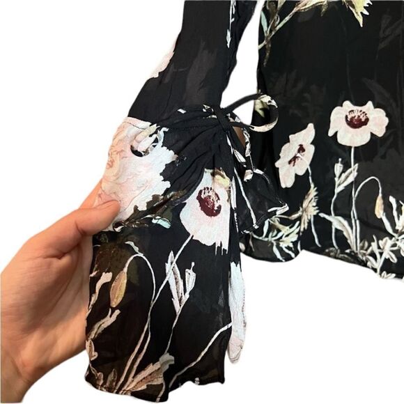 Lucky brand floral sheer long sleeve top - Picture 3 of 14